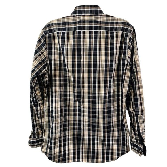 Banana Republic Non-Iron Tailored Slim Fit Plaid Long Sleeve Shirt - Size Medium - Picture 4 of 10
